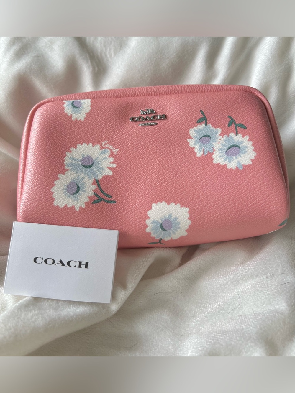 Coach Pink Floral Cosmetic Pouch